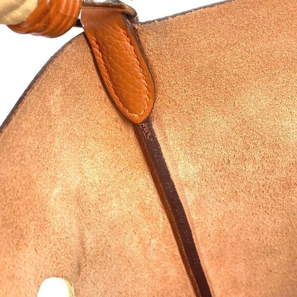 HERMES Shoulder bag Hand Bag Manjowar MM Taurillon Clemence Orange - Picture 14 of 15